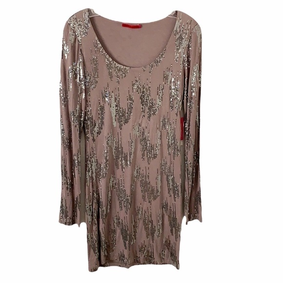 Velvet by Graham&Spencer Long Sleeve Sequin Dress